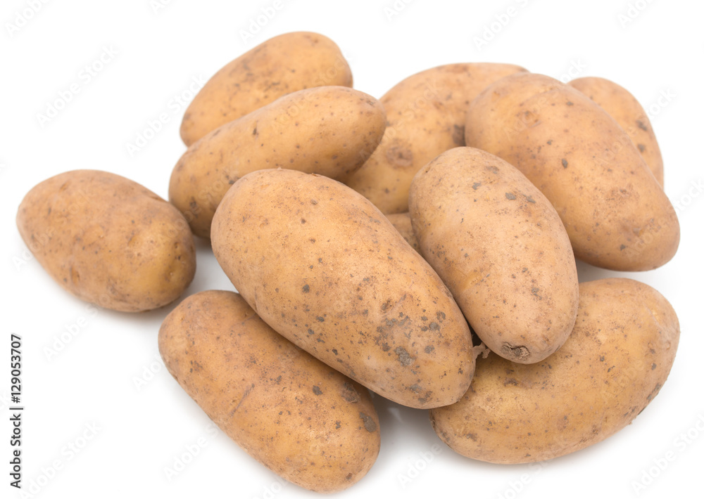 fresh potatoes on a white background fresh potatoes on a white background