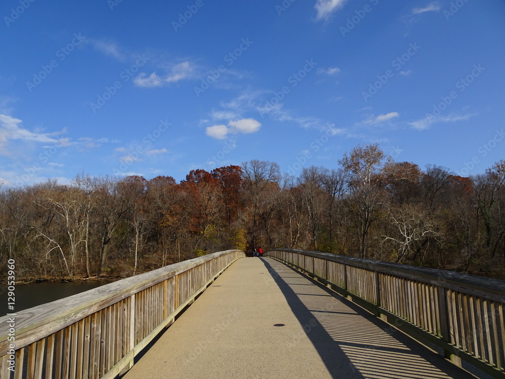 wooden bridge in the fall wooden bridge in the fall