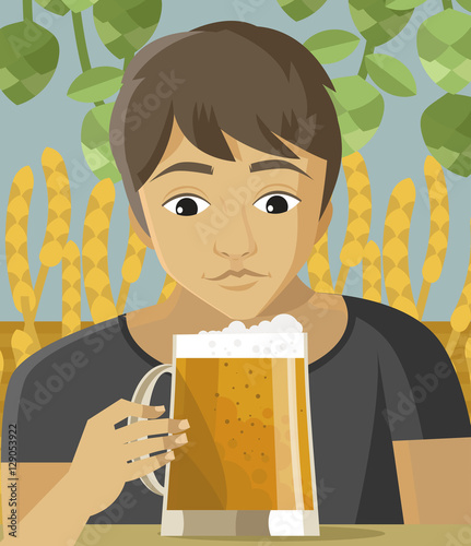 man drinking beer