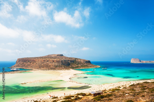Panoramic view of Balos Lagoon in Crete island, Greece