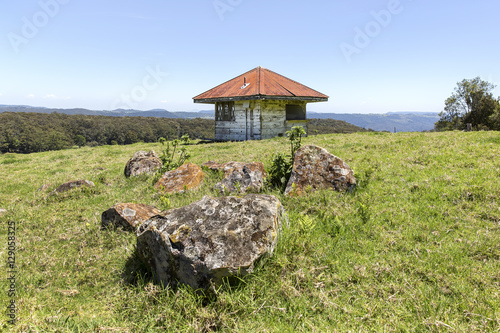 Old hut located on a hill on Lyrebird Ridge road in Springbrook photo