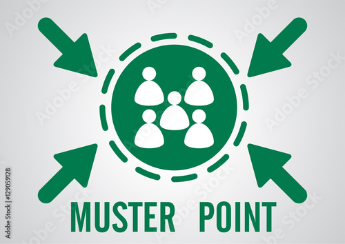 muster point or emergency assembly point banner logo