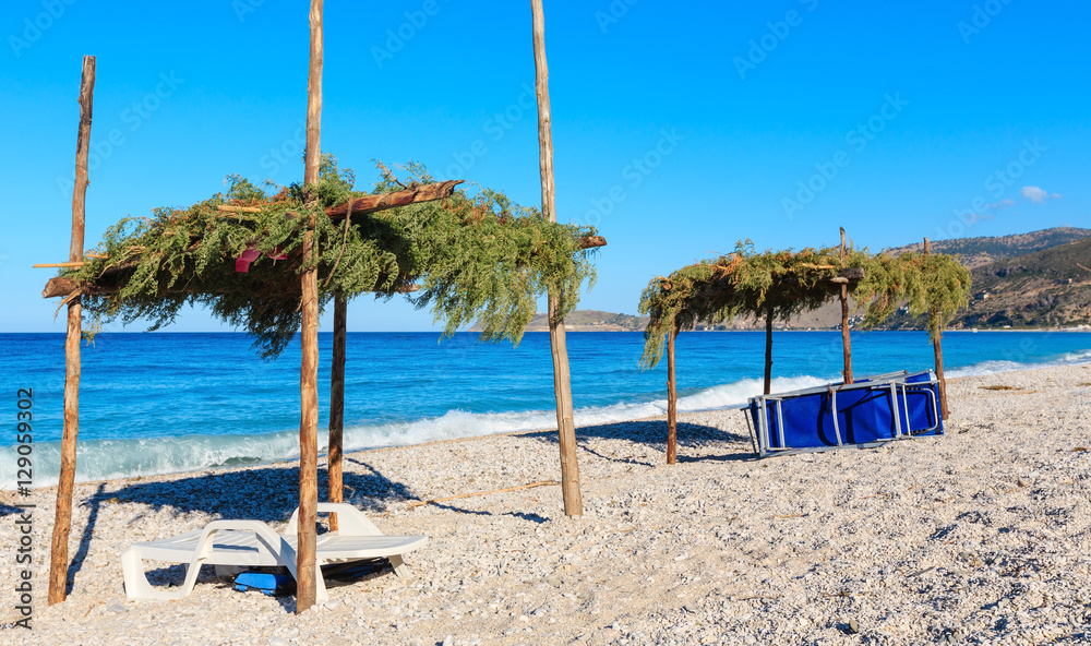 Fototapeta premium Summer morning beach (Albania).
