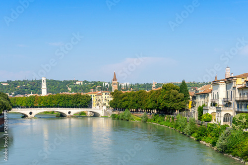 Beautiful street view of Verona center which is a world heritag