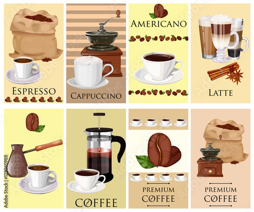 Coffee theme vector set