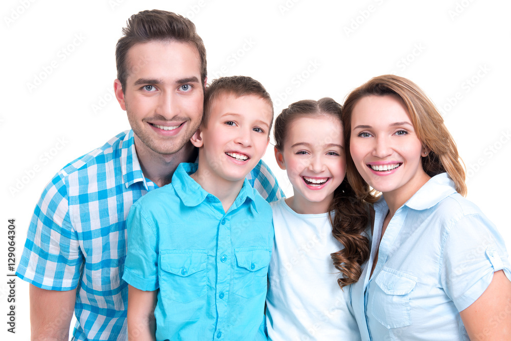 Portrait of the happy european family with children Portrait of the happy european family with children