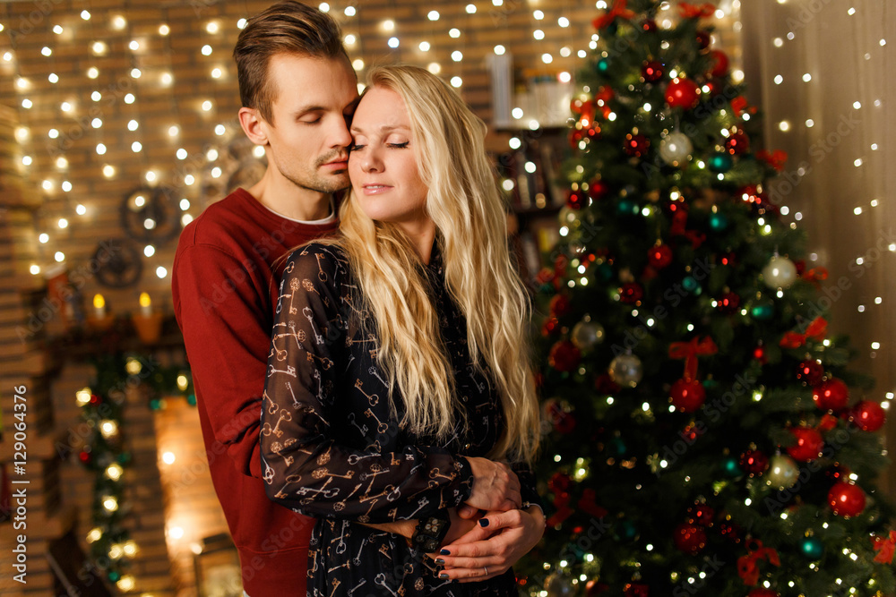 Romantic Christmas photo of family Romantic Christmas photo of family