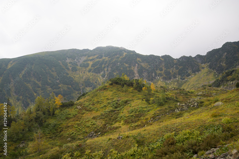 Fototapeta premium The wild and desolate mountains of the Khamar-Daban.