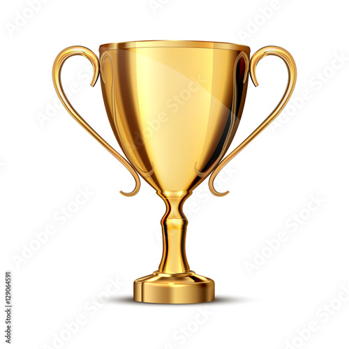 gold cup isolated on white background.