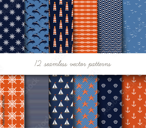 Marine seamless pattern