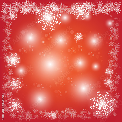 Vector Christmas design background template red color with snowflake star and bokeh. Vector illustration EPS10