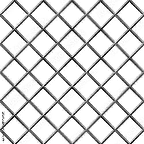 Seamless metal diamond shape grill isolated on white.