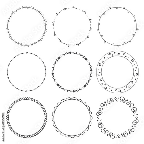hand drawn round frames, circle ornaments