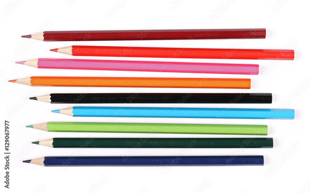 new color pencils isolated on white new color pencils isolated on white