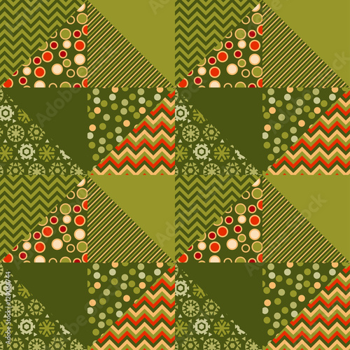 green traditional ornament ...