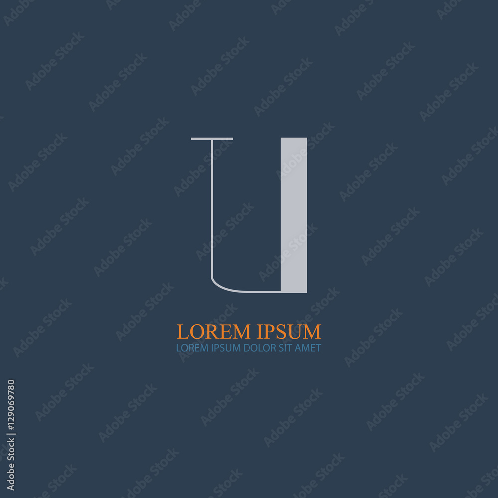 U letter for company identity U letter for company identity