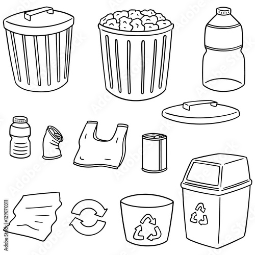 vector set of recycle garbage