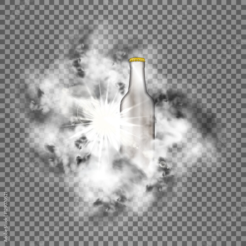 Bright and smoke with bottle transparent shine