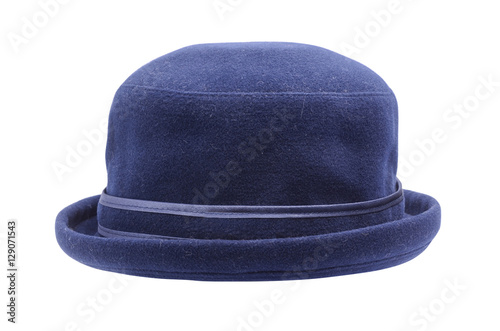 blue lady's hat isolated on white