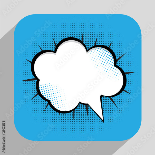 Speech Bubble Pop Art Background On Dot Background Vector Illust