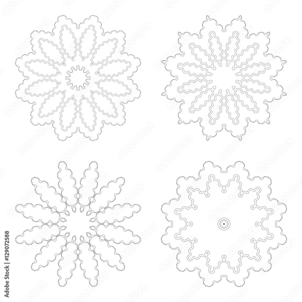 Vector circular design templates . Round decorative patterns. Set of creative Mandala isolated on white. Vector circular design templates . Round decorative patterns. Set of creative Mandala isolated on white.