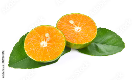 Oranges and orange leaves