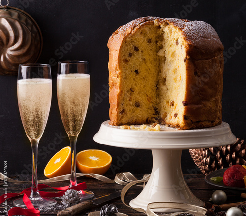 Prosecco and panettone