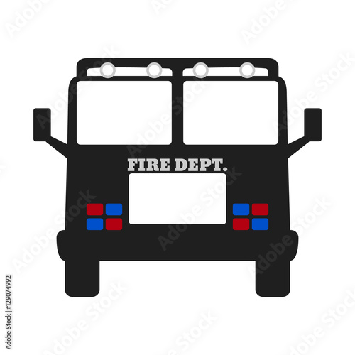 Fire car. Elements of the fire departament equipment icons. Vector Illustration.