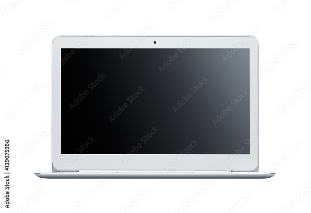 Laptop with blank screen isolated on white background Laptop with blank screen isolated on white background