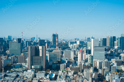 Tokyo cityscape. Tsukiji, Shiodome, Ginza area in Tokyo, Japan. photo