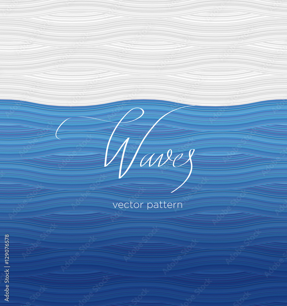 Pattern waves lettering - vector background