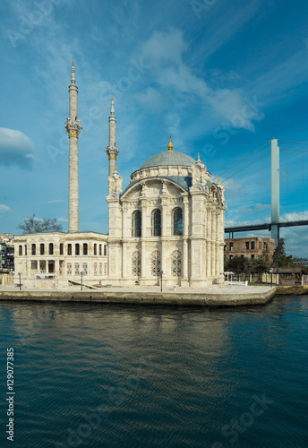 Mecidiye Mosque in famous Ortakoy Istanbul Turkey