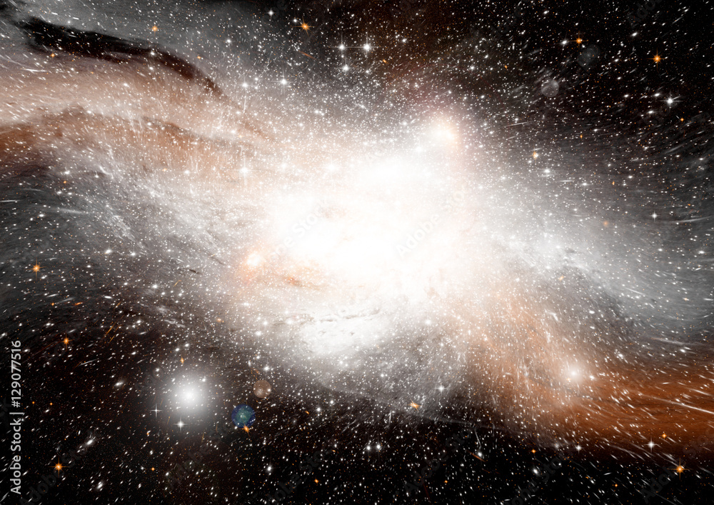 Stars, dust and gas nebula in a far galaxy Stars, dust and gas nebula in a far galaxy