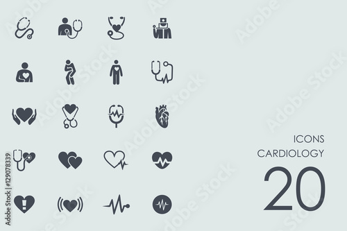 Set of cardiology icons