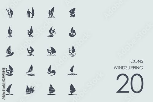 Set of windsurfing icons photo