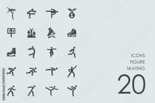 Set of figure skating icons