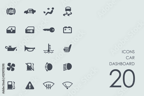 Set of car dashboard icons