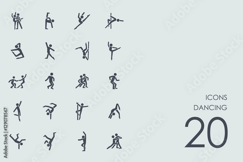 Set of dancing icons