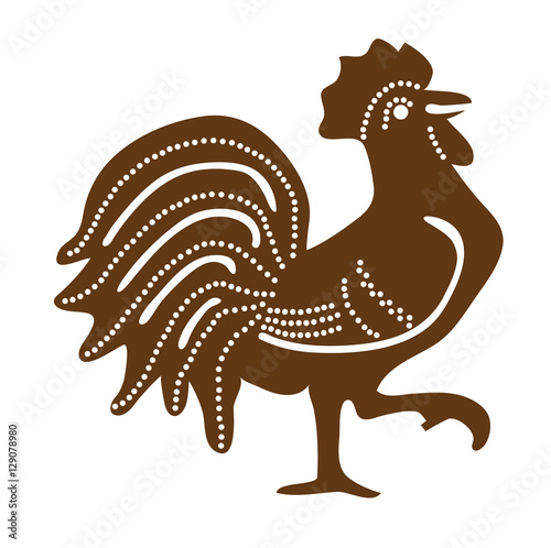 Vector illustration of Christmas gingerbread rooster