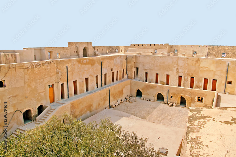 Inside mediaval fortress that nowadays serves as the archaeological museum of Sousse, Tunisia