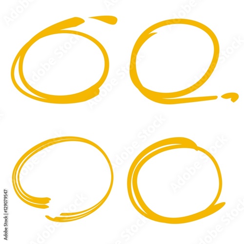 hand drawn circles, ink brush