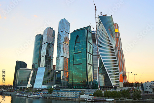 Moscow-city (Moscow International Business Center) at evening