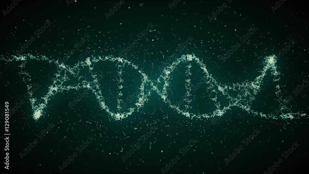 Looped Animated DNA Strand. Animation of DNA located horizontally ...