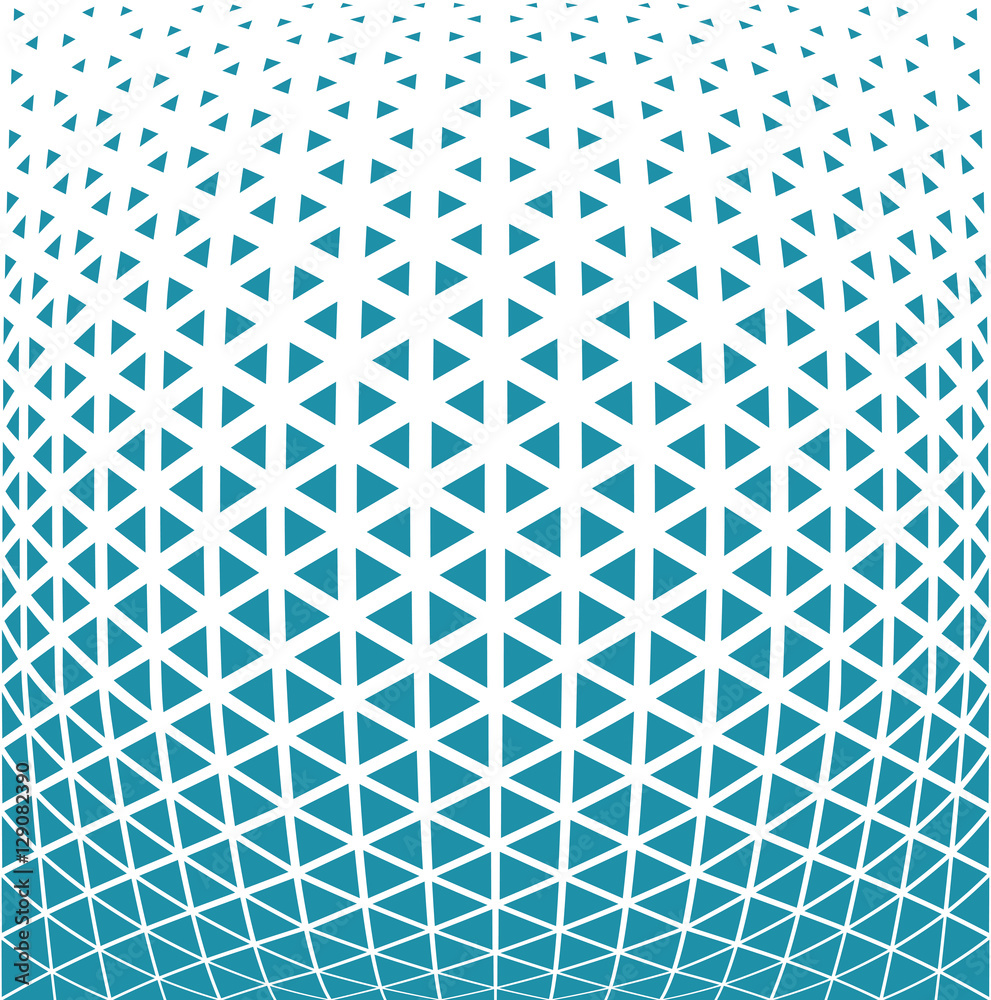 Fototapeta premium Abstract blue geometric triangle design halftone pattern