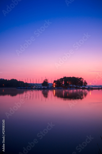 View of Ramsey Lake, Ontario, Canada during sunrise © Aqnus