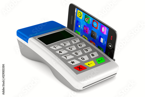 Payment by phone on white b...