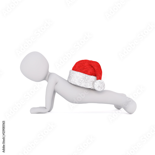 3d man working out at Christmas
