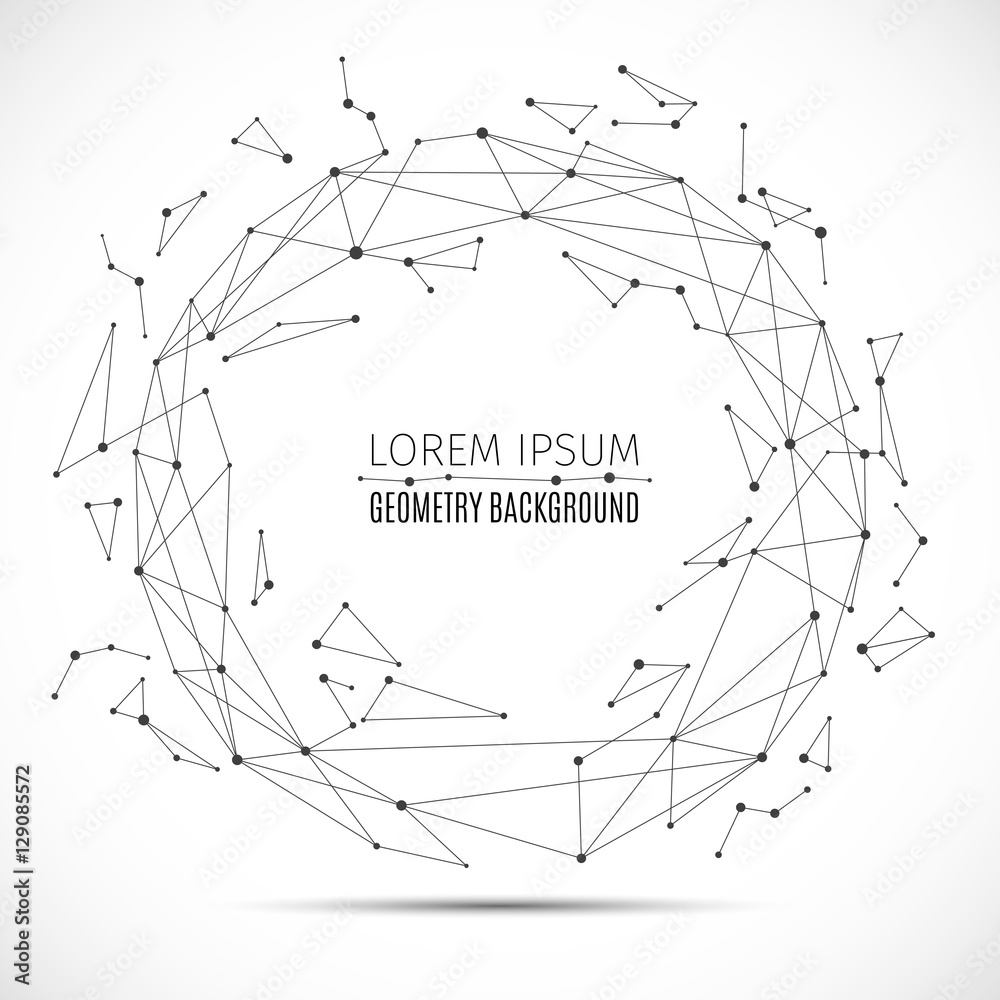 Geometric polygonal lines sphere with connected dots. Vector information connect concept Geometric polygonal lines sphere with connected dots. Vector information connect concept