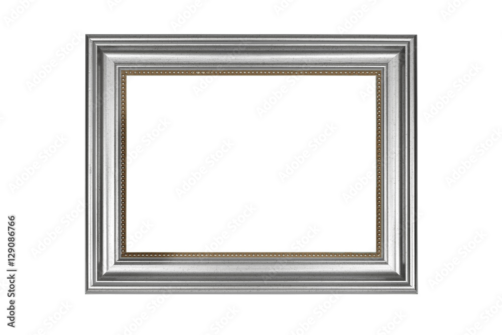 Silver picture frame isolated on white with clipping path. Silver picture frame isolated on white with clipping path.
