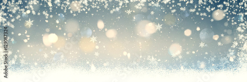 Schneeflocken und Schneesterne im winterlichen Licht - Banner | Backround